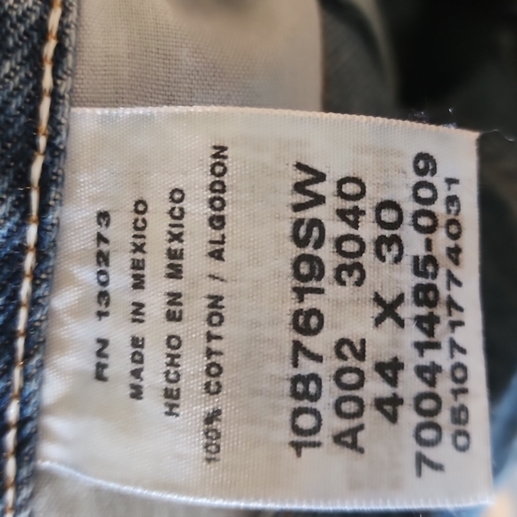 🤩HP🤩 NWT Rustler: Men's Heavyweight Denim Regular Fit Straight Leg Jeans 44x30 - Picture 5 of 6